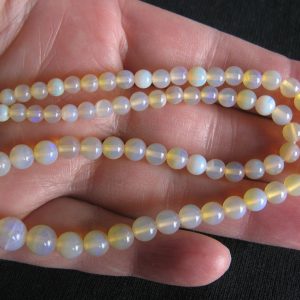 thumbnail image 2 of Natural Pink Australian Opal Beaded Necklace – 237 Carats, Unheated Round Beads 2 of 5