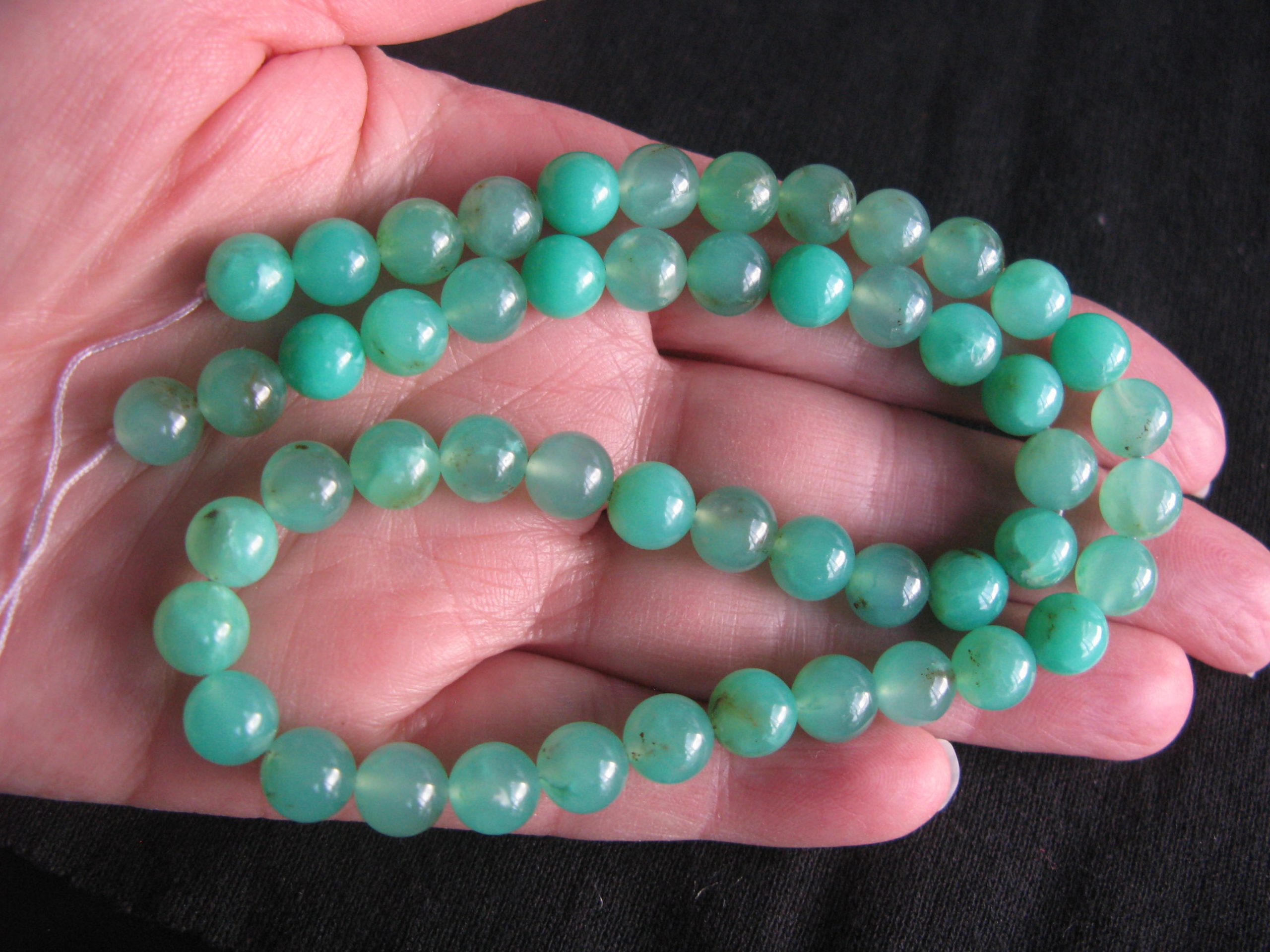 Chrysoprase Gem 8mm round beads | Australian Opal Mines