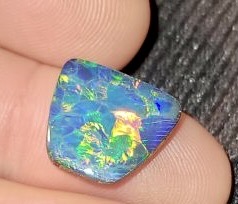 Queensland Boulder Opal freeform Gem Doublet Brilliant Broad flash Reds 10.4cts