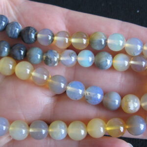 Mixed Opal - Black & Translucent 8-9mm Round Bead Strand 145cts IMG9696