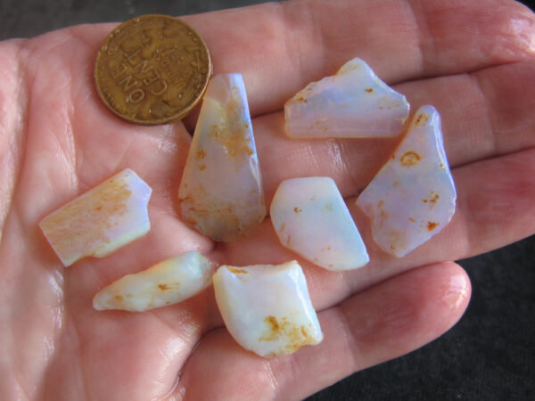 Opal Andamooka Thin Brilliant Multicolour - cut solids, doublets or inlay $25/gram 7.34g IMG4992