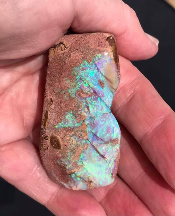 Opal Stone- Boulder Opal -Blues & Greens Will Stand 1' x 2.5' wide IMG5281