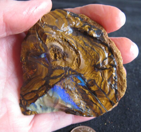 Boulder Opal Blue Green will stand alone 2.4” x 2.4” x 1” 3.5oz IMG4347