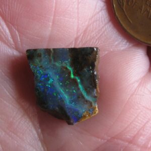 $160 IMG6438 - Boulder Opal Gem faced brilliant Green & Blue 15mm x 15mm 6.8cts