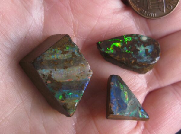 Boulder Opals x 3 - Perfect Earrings & Pendant Set 11.1g IMG1150 $75