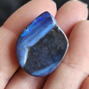 $170 IMG2358 - Boulder Opal Bright Blue Shelf Pendant Drilled