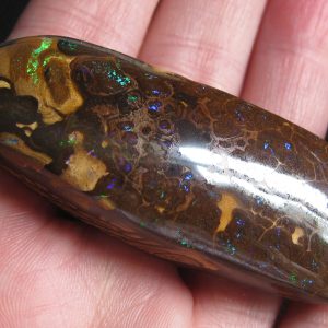 $225 IMG9498 - Boulder Matrix Opal beautiful colour on face 63mm x 23mm 207cts 1.33oz