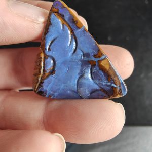 $300 IMG2708 - Boulder Opal Blue/ Purple Triangle Pendant Drilled 39 x 29 x 9mm