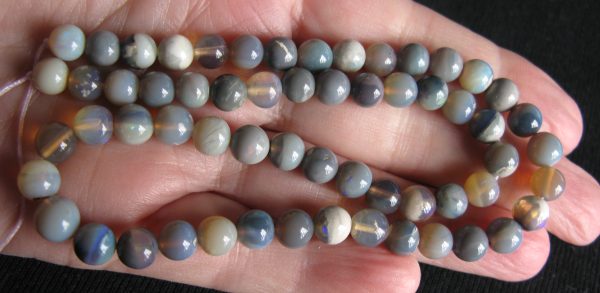 Opal - Lightning Ridge 7-8mm Round Bead Strand 103.9cts IMG4574