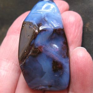 $45 IMG8793 - Boulder Opal beautiful polish, Mountain with glacier down both sides 2” x 1” x .5” thick 1.4oz