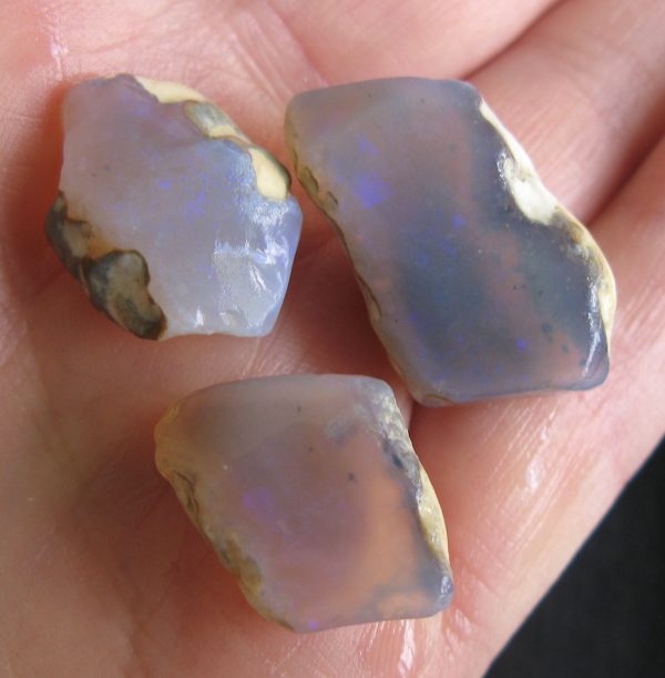 $100 IMG2634 - Mintubi Dark Base Verticals x 3 stones Perfect for Earrings & a Ring or Pendant .333oz