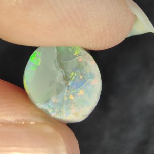 $115 IMG1651 - Belemnite Part Semi Black Reds, Greens & Gold 1.38g