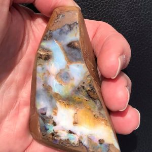 $147 IMG9810 - Boulder Opal 2.75” high by 2” wide lots of Gold & Red