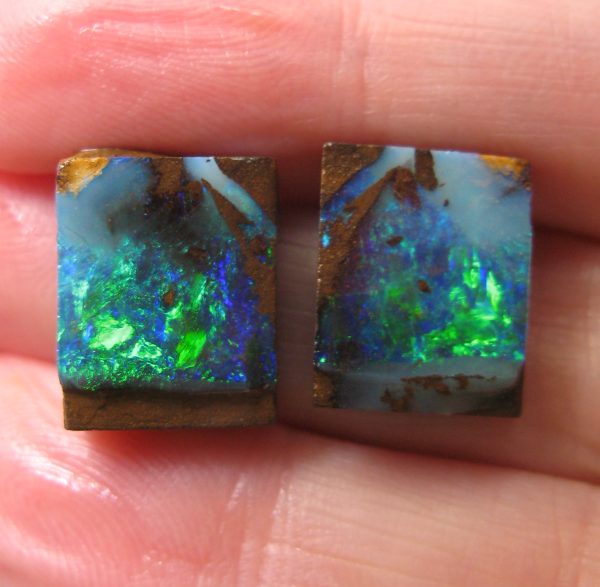 $2,250 IMG7649 - Boulder Opal Gem Split Greens & Golds 14mm x 12mm 20.75cts