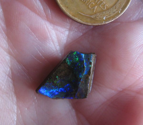$70 IMG6471 - Boulder Opal Gem Brilliant Green & Gold 15mm x 10mm 4.35cts