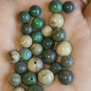 $239 IMG8540 - Andamooka Treated Matrix Opal Beads7-9mm Round Drilled 59.77cts $4/ct