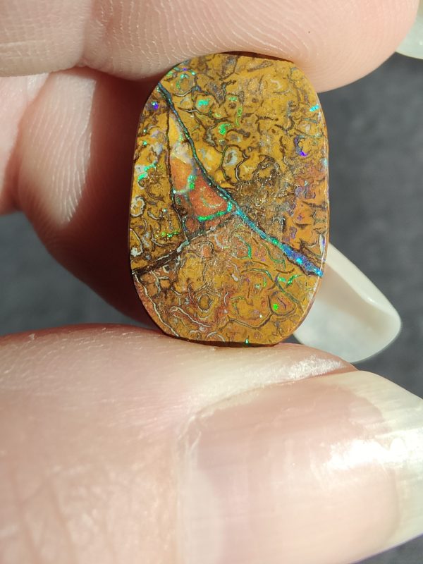 Boulder Matrix Opal Funstone undrilled Flat Back, Domed on top 22 x 14mm IMG8020-3