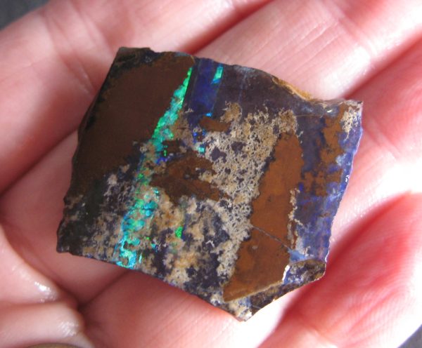 $38 IMG1493-7 - Boulder Opal Brilliant Blues & Greens 31 x 25 x 5mm .27oz