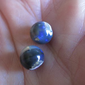 $100 IMG9932 - Lightning Ridge pair 8mm round drilled loose beads