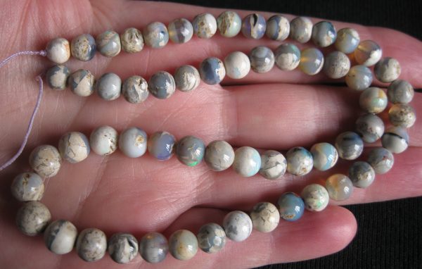 $120 IMG7746 - Lightning Ridge 7-8mm Round bead Strand 109cts