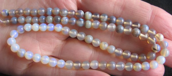 $140 IMG6429 - Andamooka some great Blues & Greens 5mm Round Bead Strand 56cts