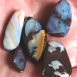 $195 IMG6831 - Boulder Pendant Fun Stones (5) drilled side to side 108.1cts