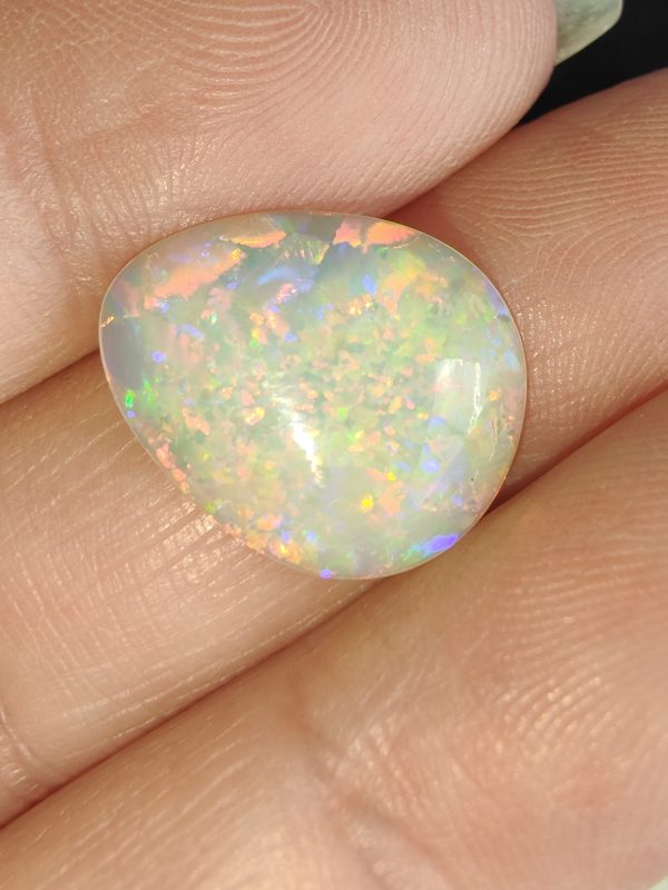 $1,080 IMG2293 - Coober Pedy Teardrop Gem Reds, Golds, Blues & Greens 5.4cts 19x15mm