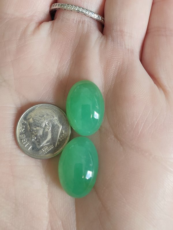 $110 IMG2269 - Chrysoprase Pair 18x13mm Cabochons 22cts $5/ct
