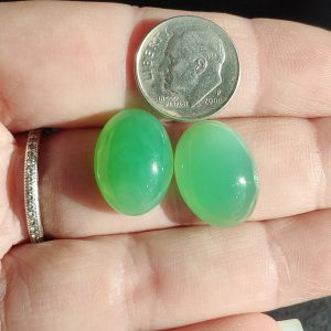 $113.25 IMG2265 - Chrysoprase Pair 18x13mm Cabochons 22.65cts $5/ct