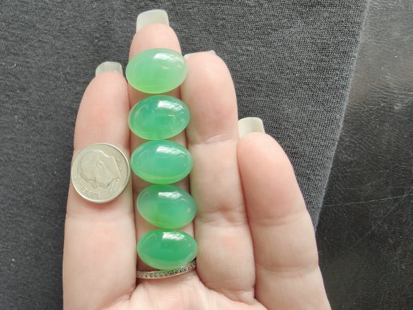$237.50 IMG2285 - Chrysoprase 18x13mm x 5 Cabochons 47.5cts $5/ct