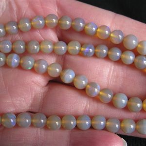 $300 IMG4616 - Lambina Translucent Dark Base Jelly Blues & Greens 6mm Round Strand 84cts