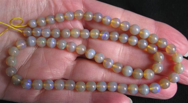$300 IMG4616 - Lambina Translucent Dark Base Jelly Blues & Greens 6mm Round Strand 84cts
