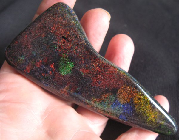 $415 IMG3961 - Andamooka Rainbow Matrix Side A Brilliant Reds double sided 2.67oz 413.8cts