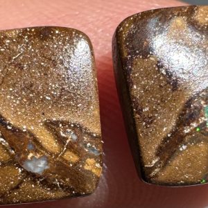 $29 IMG4022 - Qld Boulder opal pair 6 x 6 x 1mm 6 x 6 x 1mm 3cts