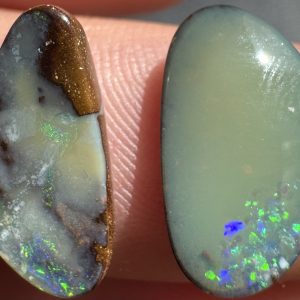 $35 IMG4039 - Qld Boulder opal pair 13 x 5 x 1mm 12 x 6 x 1mm 5.1cts