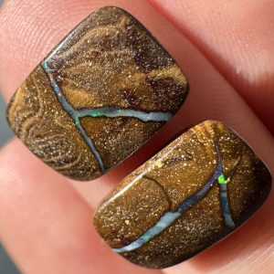 $39 IMG4058 - Qld Boulder opal pair 10 x 7 x 1mm 10 x 6 x 1mm 4.9cts