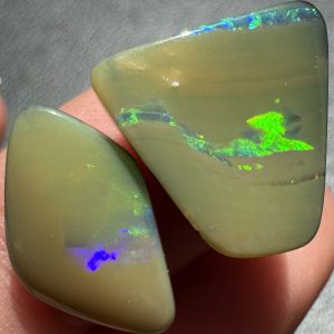 $59 IMG4012 - Qld Boulder opal pair 14 x 13 x 2mm 15 x 8 x 2mm 10.8cts