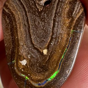 $19 IMG4411 - Qld Boulder opal /Drilled pendant 23 x 19 x 4mm 17.1cts
