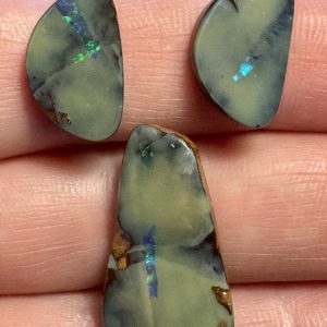 $29 IMG8590 - Qld Boulder opal set 24 x 15 x 5mm 16 x 10 x 4mm 16 x 10 x 4mm 22.5cts
