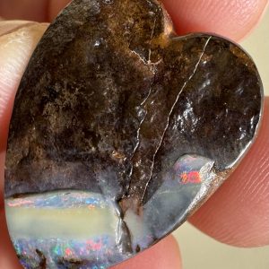 $39 IMG4420 - Qld Boulder opal /Drilled heart pendant 26 x 20 x 9mm 31.3cts