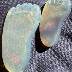 $49 IMG7119 - Carved Feet opal set 28 x 15 x 3mm 23 x 12 x 4mm 15.9cts