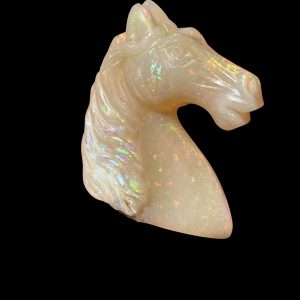 $900 IMG8677 - Mintabie black & white opal horse 34 x 27 x 7mm 31.99cts